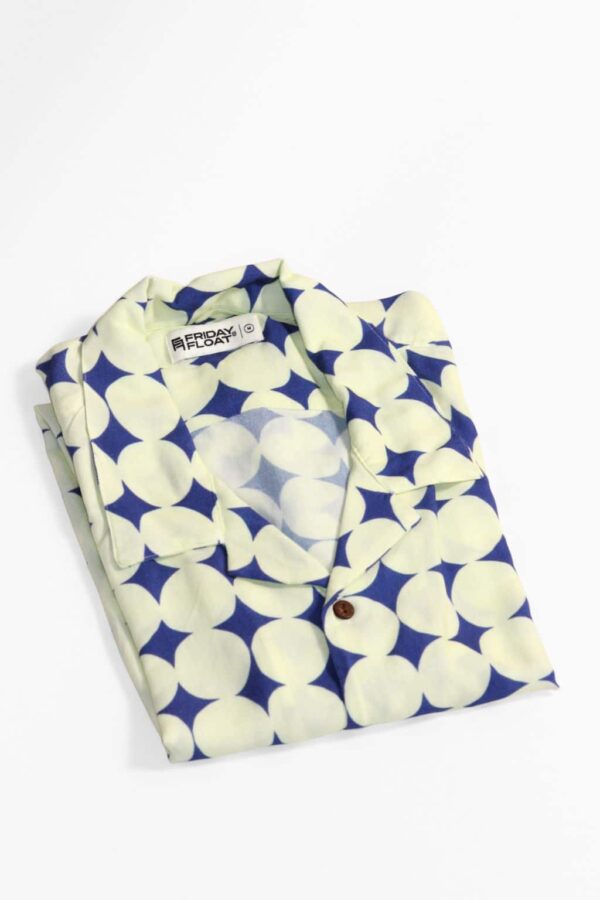Geometric Print Cuban Shirt for Men