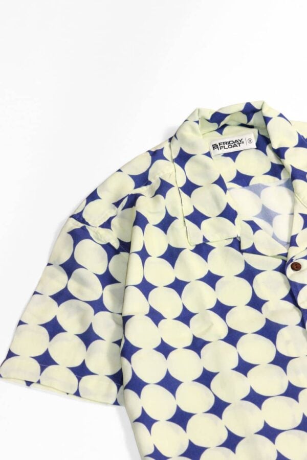 Geometric Print Cuban Shirt for Men