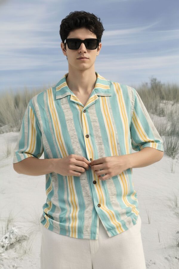 Blue Stripe Shirt Men