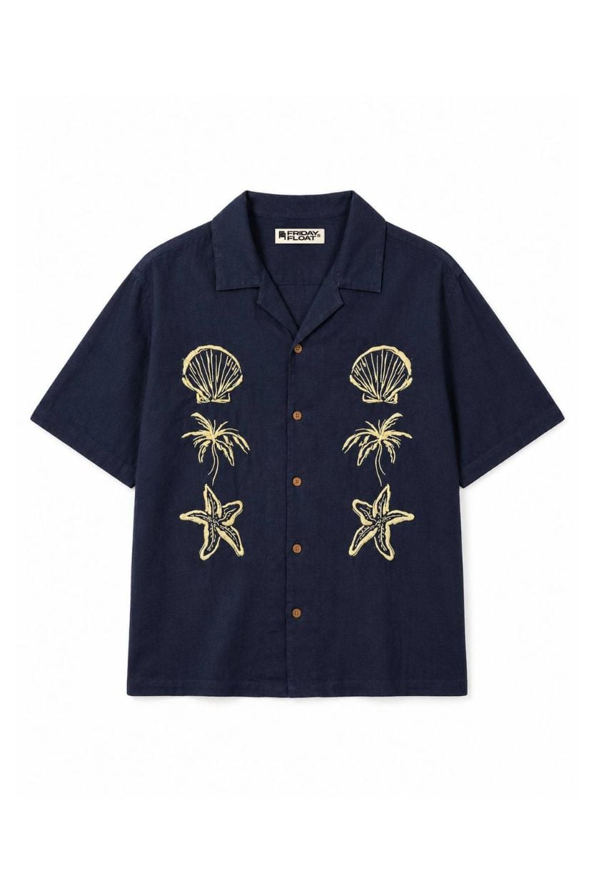 Embroidered Cuban Collar Men's Shirt - Image 8
