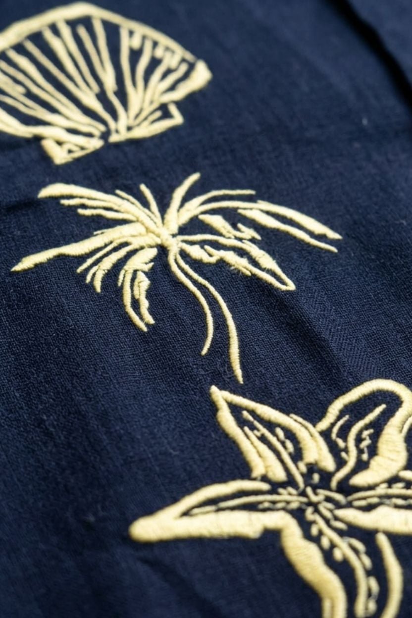 Embroidered Cuban Collar Men's Shirt - Image 7
