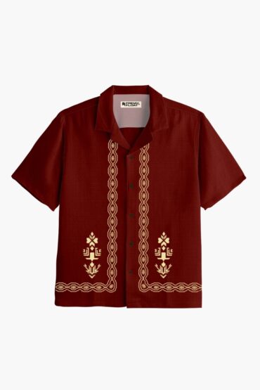 Ethnic Geometric Embroidered Men's Shirt