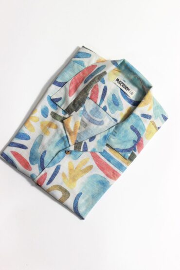 Colorful Abstract Cuban Collar Shirt