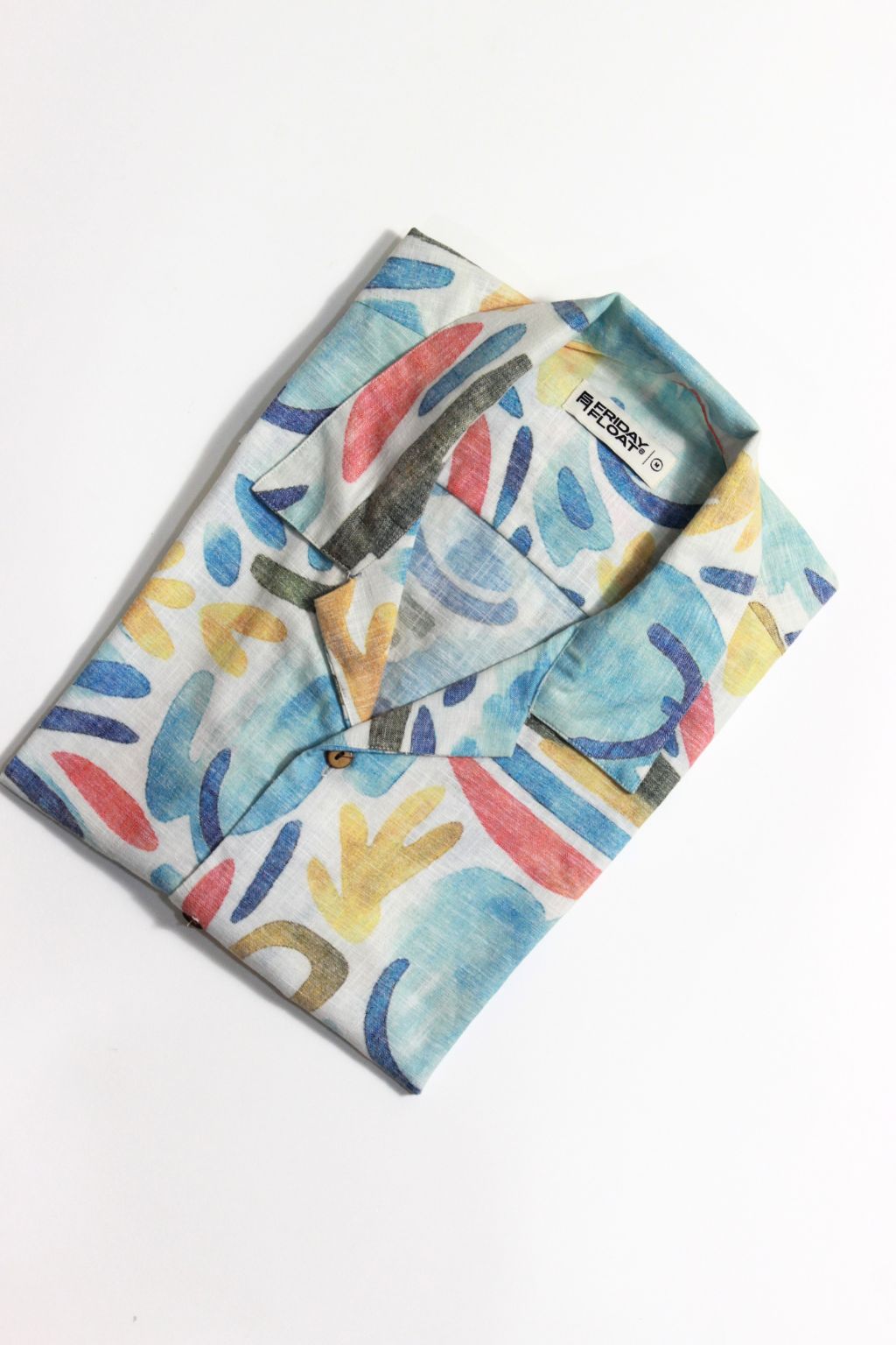 Colorful Abstract Cuban Collar Shirt - Image 6