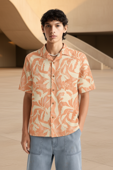 Tropical Floral Cuban Collar Shirt