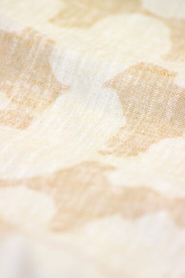 Beige Abstract Geometric Cuban Collar Shirt