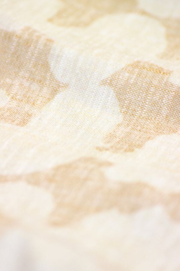 Beige Abstract Geometric Cuban Collar Shirt