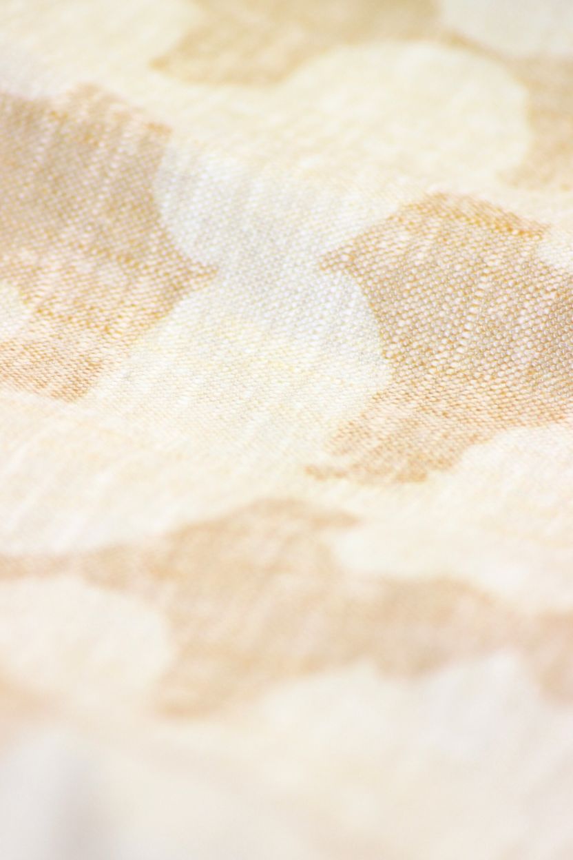 Beige Abstract Geometric Cuban Collar Shirt - Image 5