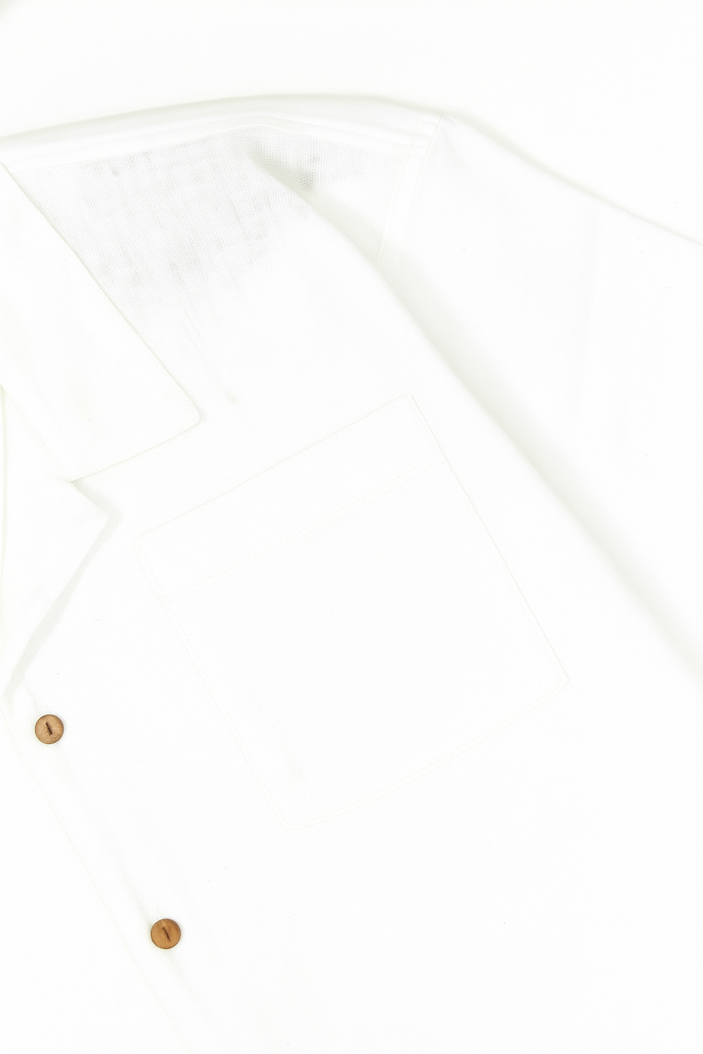 White Linen Cuban Collar Shirt