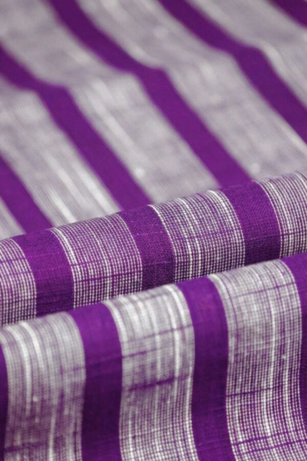 Textured Stripe Khadi Cuban Collar Shirt
