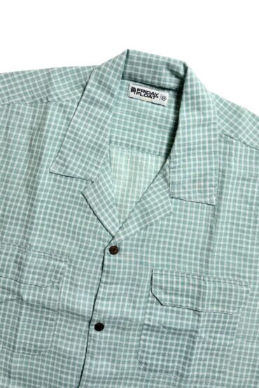 Sage Green Micro Check Cuban Collar Shirt