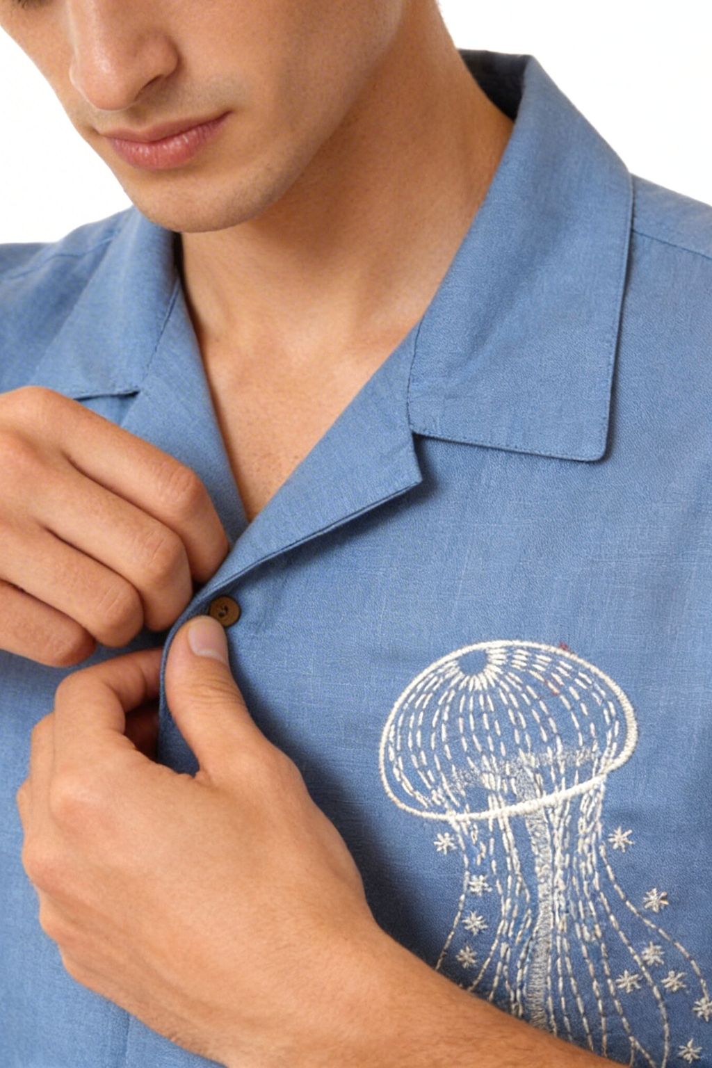 Jellyfish Embroidered Shirt for Men - Image 3