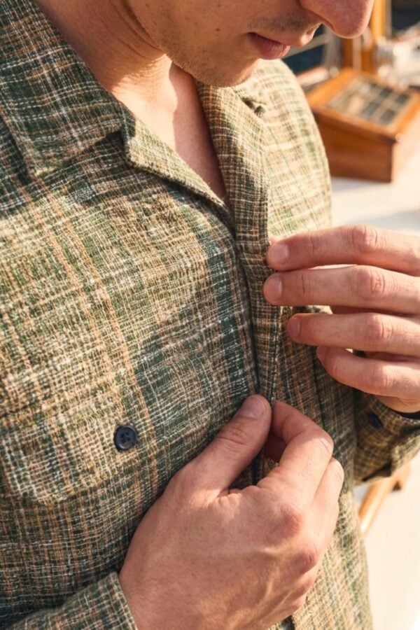 The Highland Olive Khadi Shirt