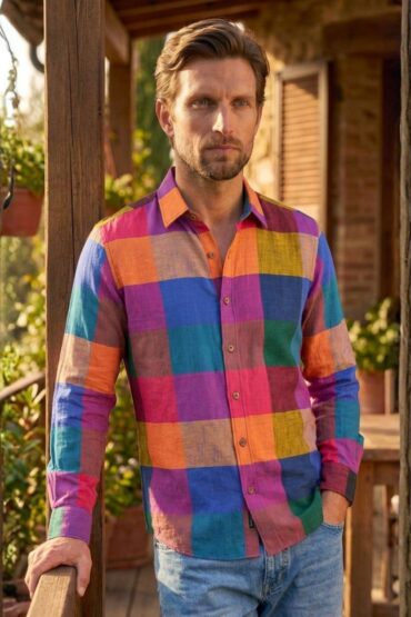 Men’s Multicolor Check Cotton Khadi Shirt