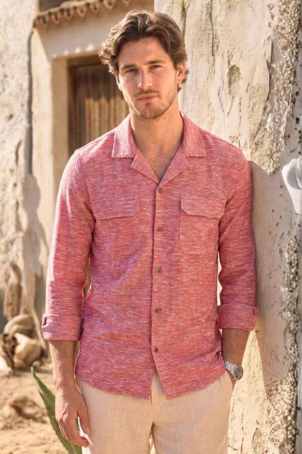 The Sedona Coral Khadi Shirt