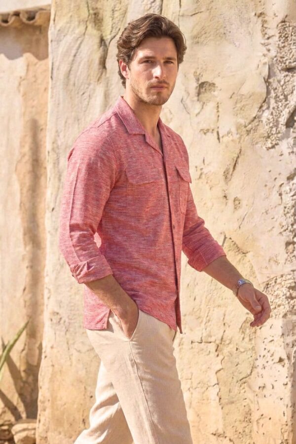 The Sedona Coral Khadi Shirt