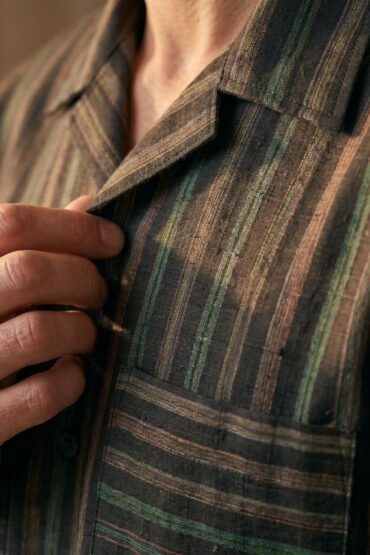 The Woodland Brown Striped Khadi Shirt