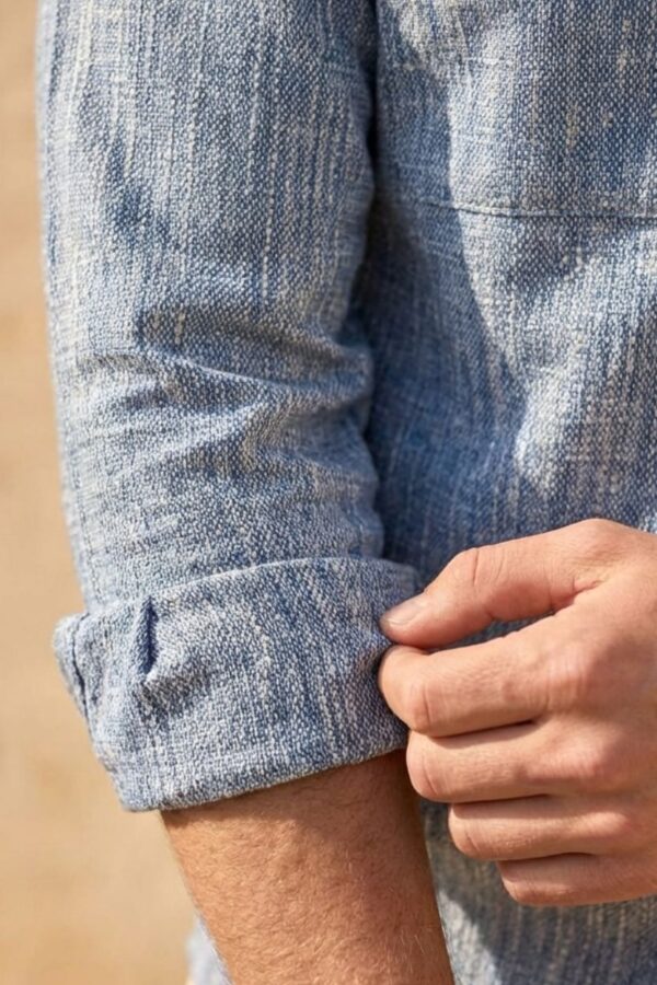 The Coastal Azure Khadi Shirt