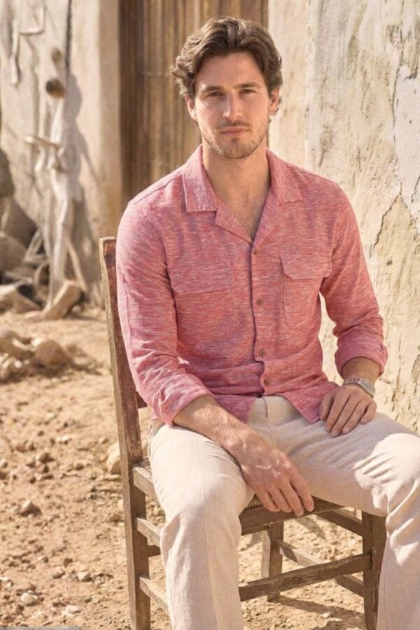 The Sedona Coral Khadi Shirt