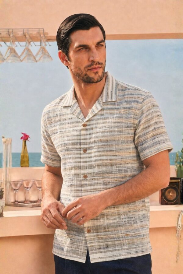 The Horizon Stripe Khadi Shirt