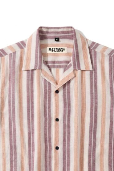 The Vineyard Maroon Stripe Khadi Shirt