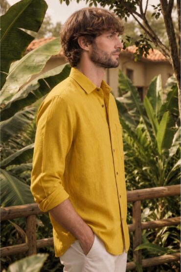 The Golden Palm Cotton-Linen Shirt