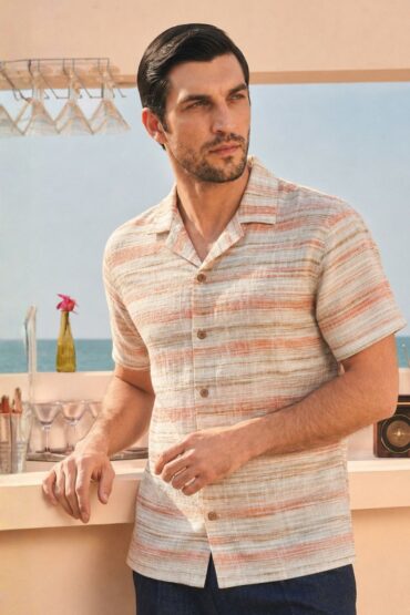 The Coral Sand Stripe Khadi Shirt