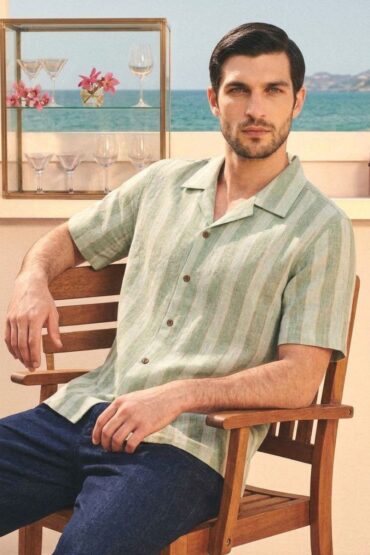 The Oasis Mint Stripe Khadi Shirt