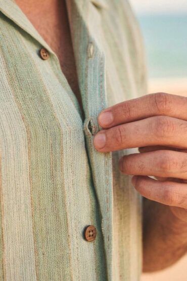 The Oasis Mint Stripe Khadi Shirt
