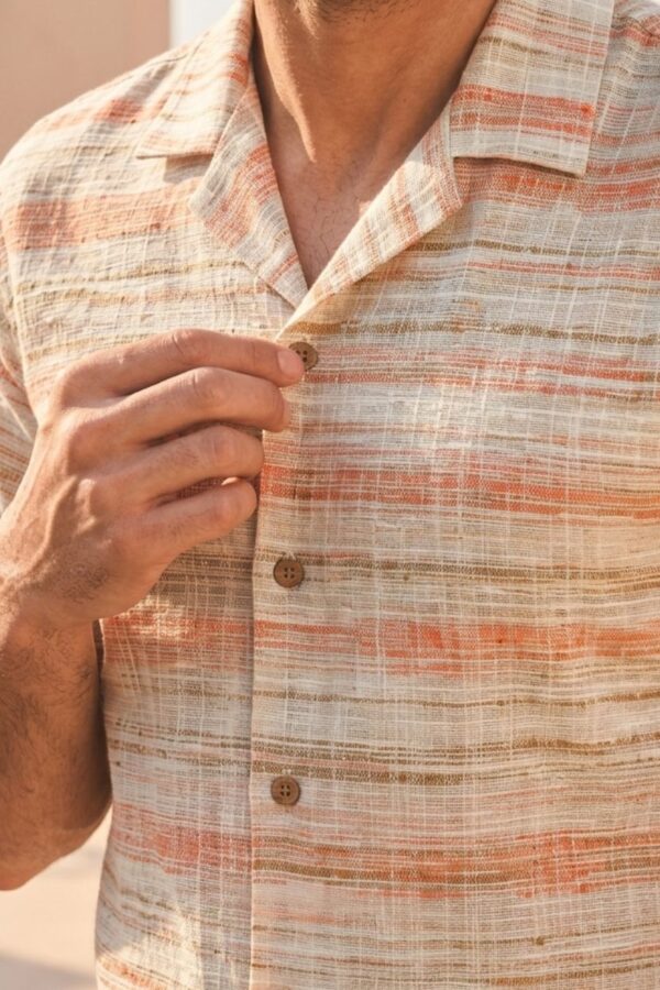 The Coral Sand Stripe Khadi Shirt