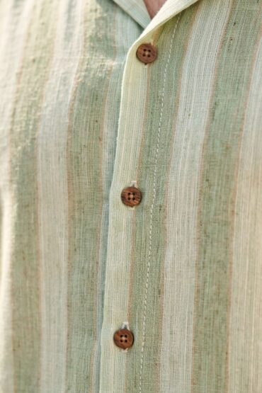 The Oasis Mint Stripe Khadi Shirt