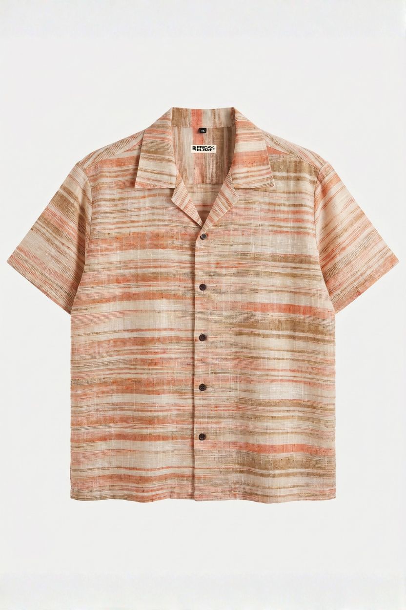 The Coral Sand Stripe Khadi Shirt - Image 5