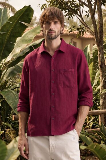 The Havana Berry Cotton-Linen Shirt