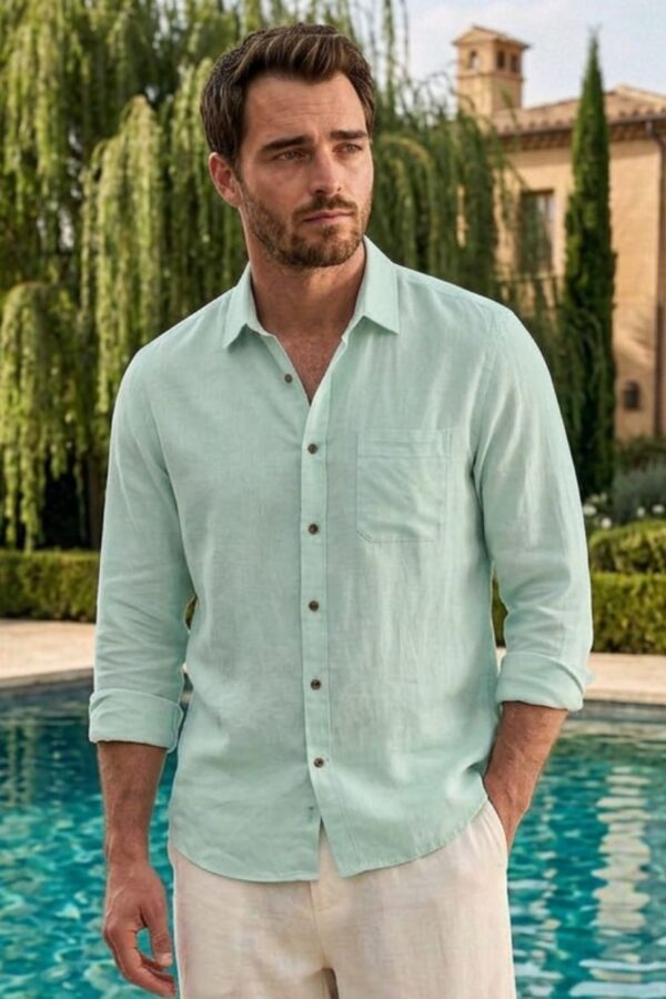 The Oasis Mint Lyocell-Cotton Shirt