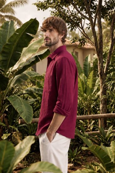 The Havana Berry Cotton-Linen Shirt
