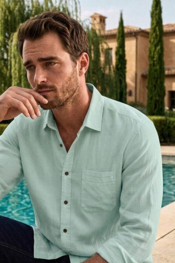 The Oasis Mint Lyocell-Cotton Shirt