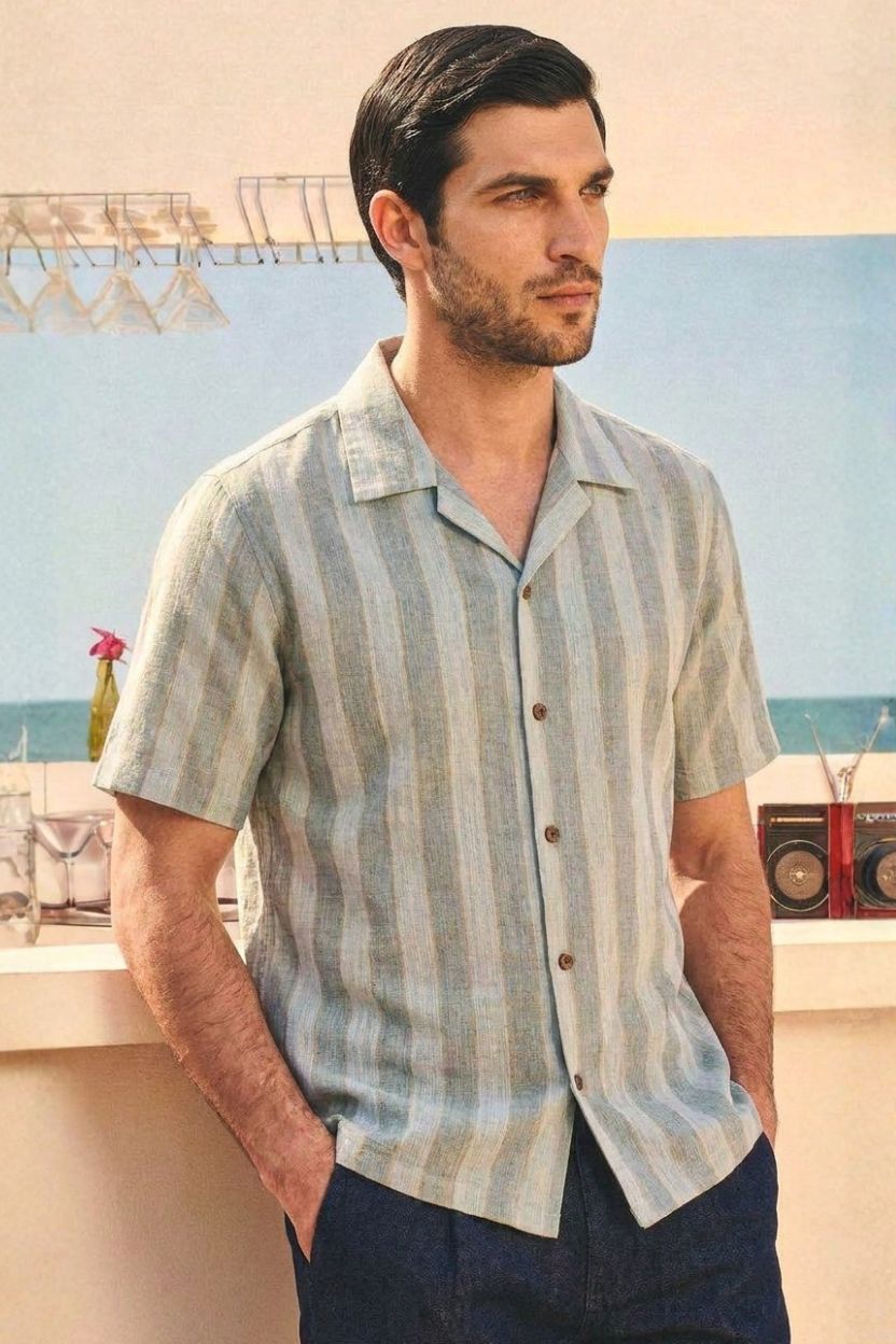 The Marina Stripe Khadi Shirt