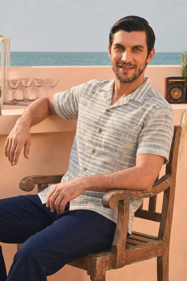 The Horizon Stripe Khadi Shirt