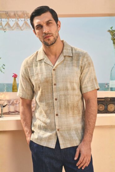 The Desert Sand Plaid Khadi Shirt