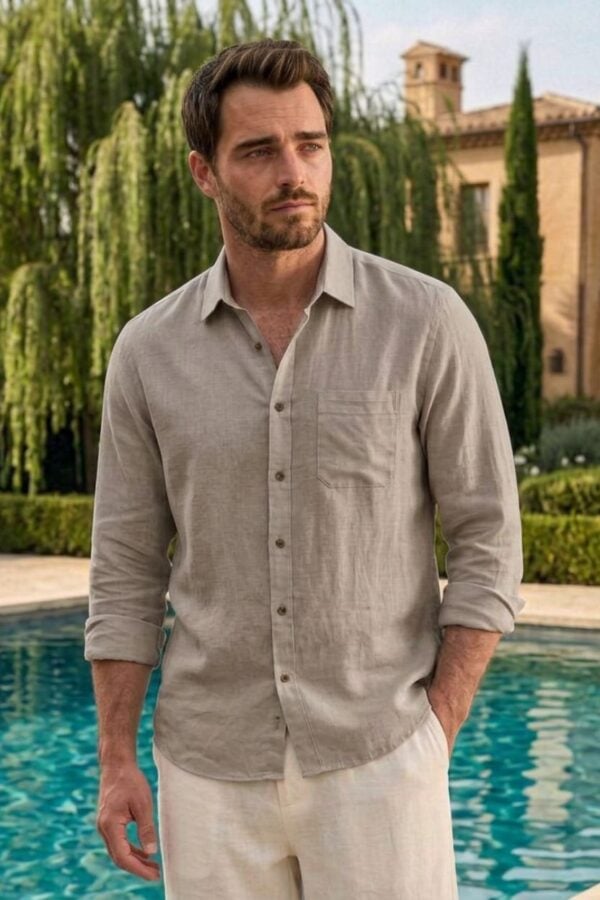 The Villa Stone Lyocell-Cotton Shirt