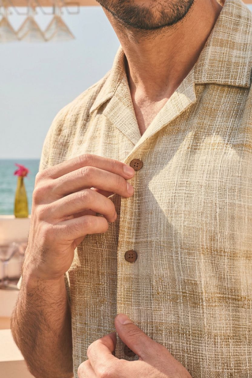 The Desert Sand Plaid Khadi Shirt - Image 4