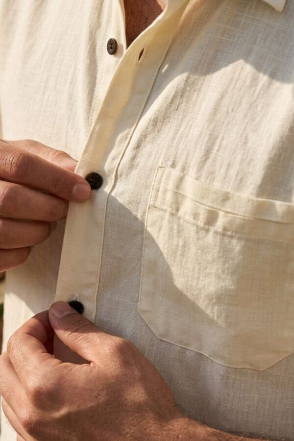 The Sunlit Cream Lyocell-Cotton Shirt