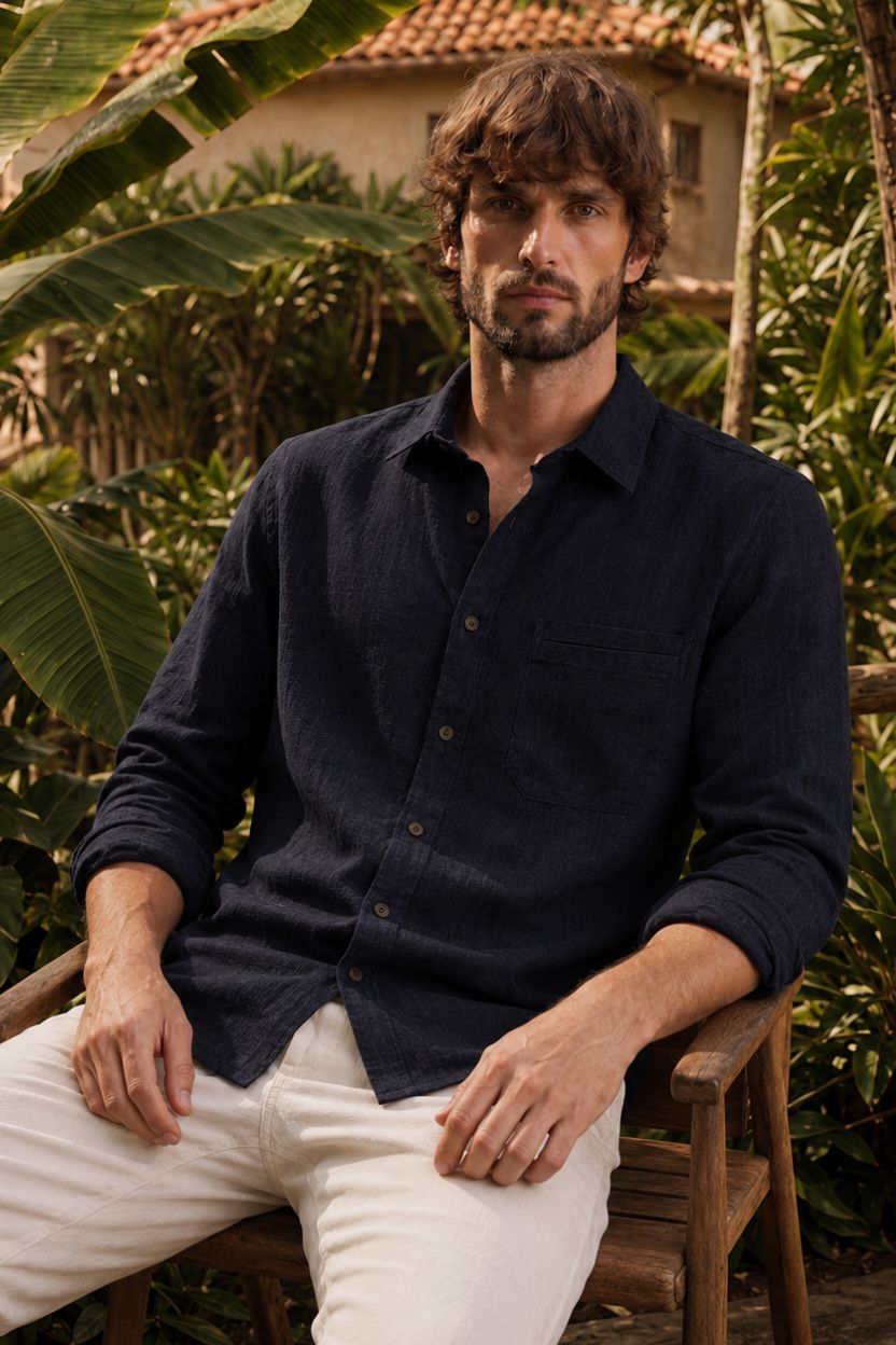 The Midnight Flora Cotton-Linen Shirt - Image 2