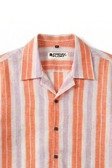 The Citrus Sunset Stripe Khadi Shirt