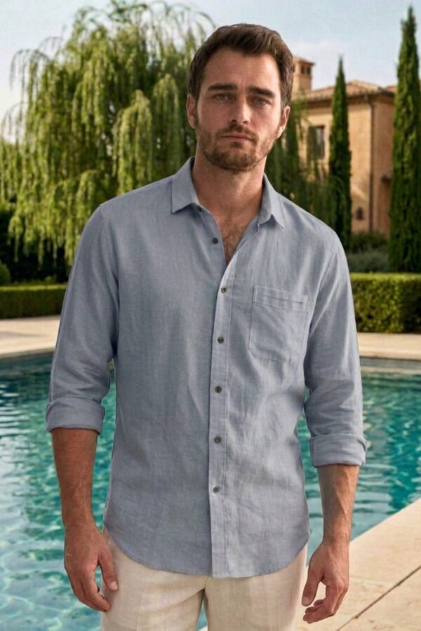 The Azure Slate Lyocell-Cotton Shirt