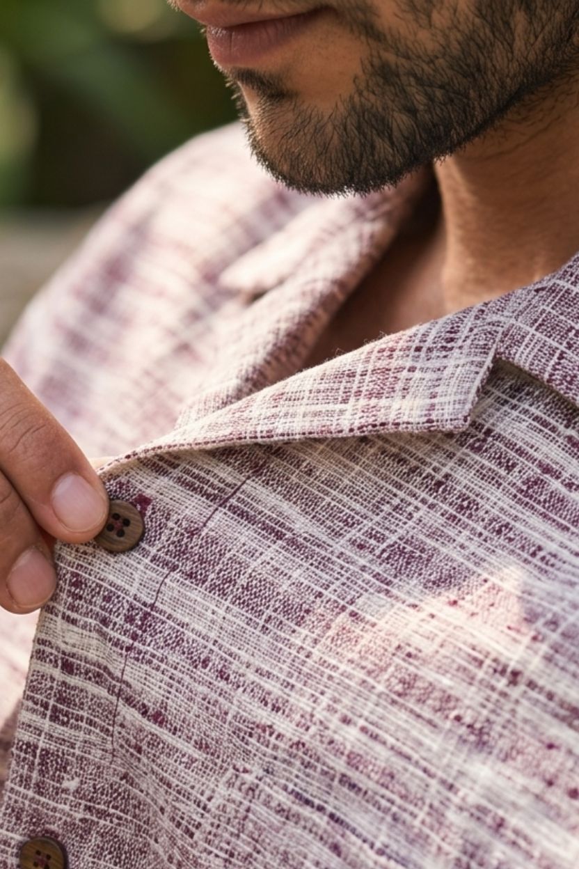 The Dusky Plum Khadi Shirt - Image 3