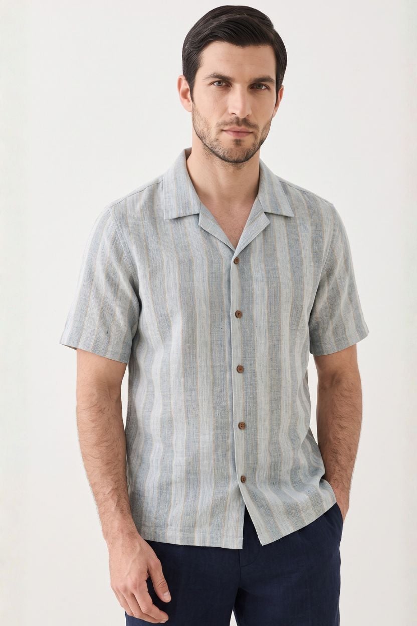 The Marina Stripe Khadi Shirt