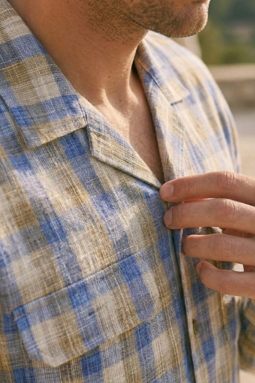 The Seaside Plaid Khadi Shirt - Image 2