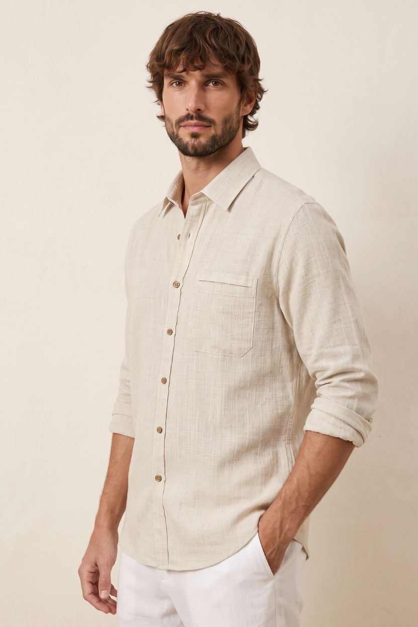The Coconut Cream Cotton-Linen Shirt