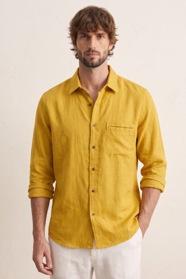 The Golden Palm Cotton-Linen Shirt